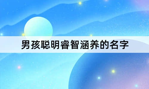 男孩聰明睿智涵養(yǎng)的名字