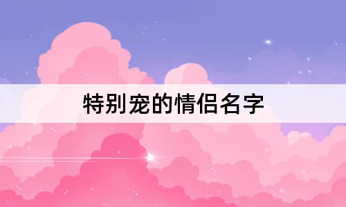 特別寵的情侶名字