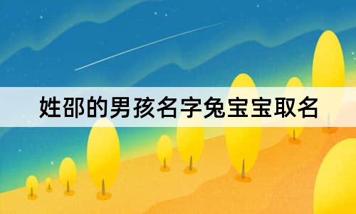 姓邵的男孩名字兔寶寶取名