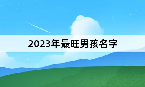 2023年最旺男孩名字