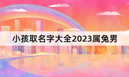 小孩取名字大全2023屬兔男