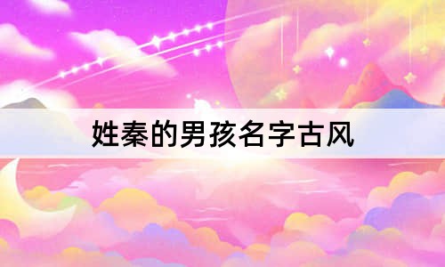 姓秦的男孩名字古風(fēng)